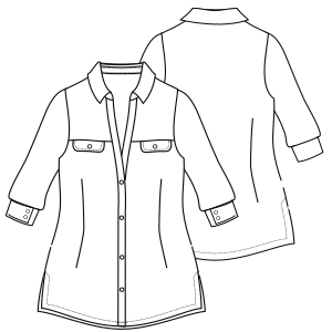 Patron ropa, Fashion sewing pattern, molde confeccion, patronesymoldes.com Camisola 6959 DAMA Camisas
